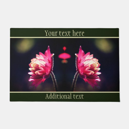 日光が近い赤い花パーソナライズされた ドアマット (正面)