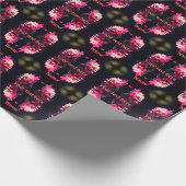 日光が近い赤い花パーソナライズされた ラッピングペーパー (角)