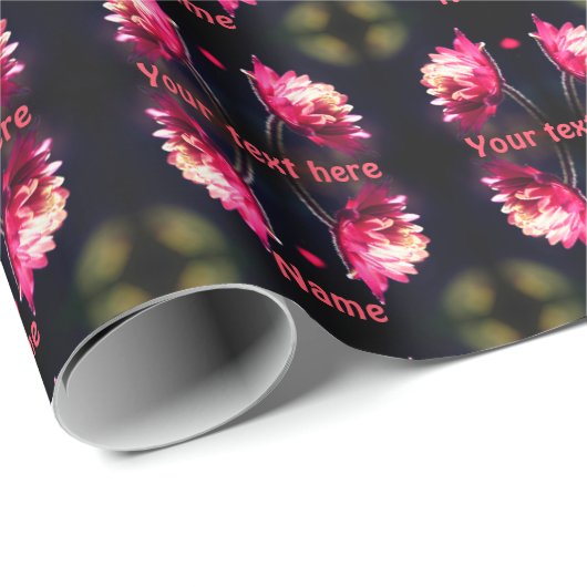 日光が近い赤い花パーソナライズされた ラッピングペーパー (ロールコーナー)