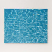 日光と波紋のある青い水 ジグソーパズル (横)