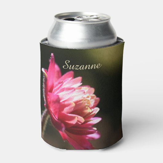 日光に当たる赤いパーソナライズされた花 缶クーラー (缶正面)