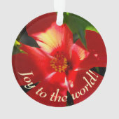 日光に赤いハイビスカスの花 オーナメント (裏面)