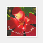 日光に赤いハイビスカスの花 スタンダードカクテルナプキン (正面)