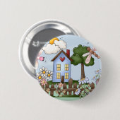 日光のかわいく青い邸宅 缶バッジ (正面&裏面)