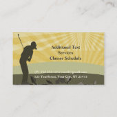 日光のゴルフプレーヤーのコーチのゴルフのゲーム 名刺 (裏面)