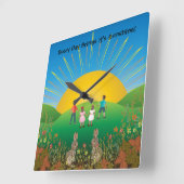 日光のデイクロック スクエア壁時計 (傾斜)