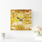 日光のデイジーの花の柱時計 スクエア壁時計 (ホーム)