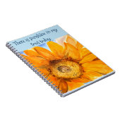 日光のヒマワリの水彩画の芸術のノートをインスパイア ノートブック (右側)