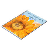 日光のヒマワリの水彩画の芸術のノートをインスパイア ノートブック (左側)