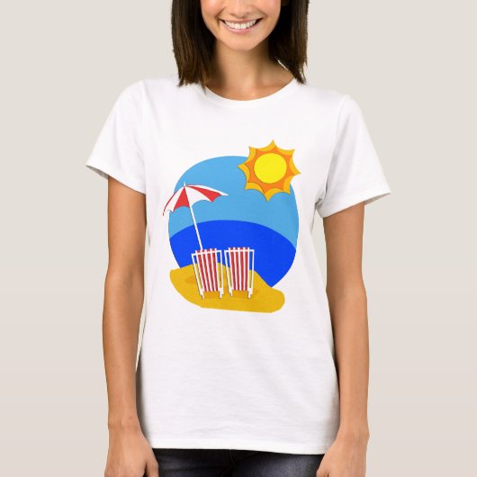 日光のビーチ日 Tシャツ (正面)
