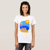 日光のビーチ日 Tシャツ (正面フル)