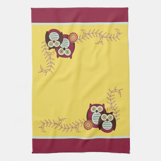 日光のフクロウの台所タオルを楽しむこと キッチンタオル (縦)