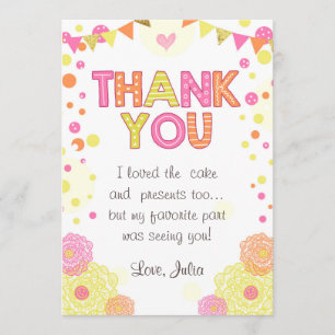 日光のレモネードの誕生日のサンキューカードの女の子 サンキューカード