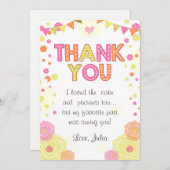 日光のレモネードの誕生日のサンキューカードの女の子 サンキューカード (正面/裏面)