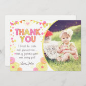 日光のレモネードの誕生日のサンキューカードの女の子 サンキューカード (正面/裏面)