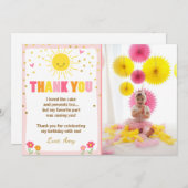 日光のレモネードの誕生日のサンキューカード サンキューカード (正面/裏面)