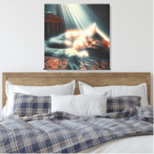 日光の下で眠っている子猫 キャンバスプリント (インサイチュ (寝室))