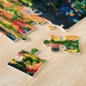 日光の下の壁にカラフル猫の歩く ジグソーパズル (側面)