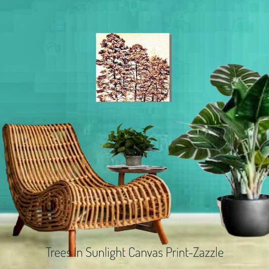 日光の下の木 キャンバスプリント