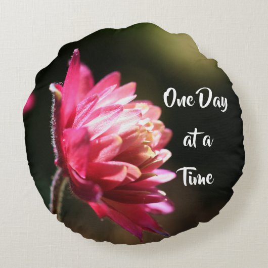 日光の中で引用文の花 ラウンドクッション (裏面)