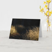 日光の中で森の黄金の草を通る道 カード (黄色い花)