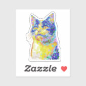 日光の中の猫 シール (シート)