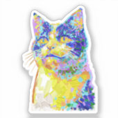 日光の中の猫 シール (正面)