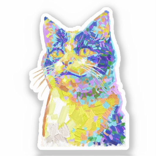 日光の中の猫 シール (正面)