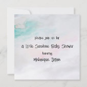 日光の少しパーソナライズされたの赤ちゃん 招待状 (裏面)