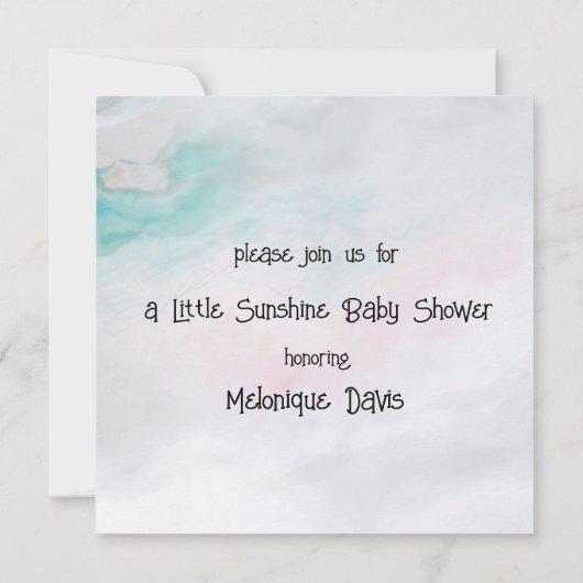 日光の少しパーソナライズされたの赤ちゃん 招待状 (裏面)