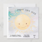 日光の少しパーソナライズされたの赤ちゃん 招待状 (正面)