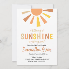 日光の少し光る赤ちゃんシャワー 招待状