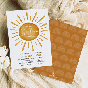日光の少し光 Boho Sun Baby Shower 招待状