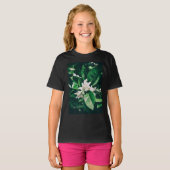 日光の当たるオレンジの木の花 Tシャツ (正面フル)