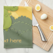 日光の漫画のかわいいディーノTrex キッチンタオル (四つ折り)