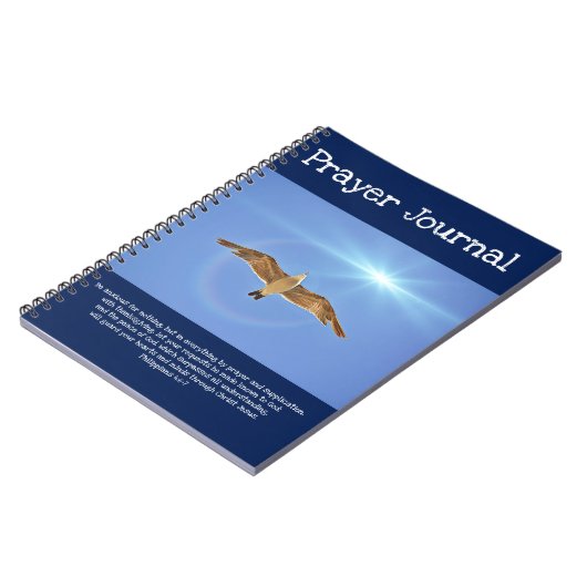 日光の祈りの言葉ジャーナルのカモメの飛行 ノートブック (左側)