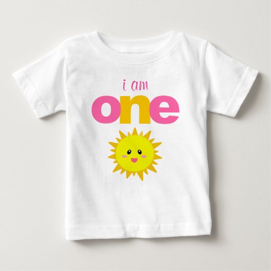 日光の第1誕生日のTシャツの幼児のベビーの子供 ベビーTシャツ (正面)