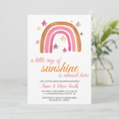 日光の虹色の赤ちゃんシャワーの小さな光線 招待状 (スタンド正面)