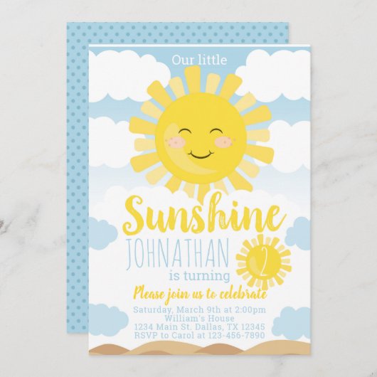 日光の誕生日のパーティの招待状の招待 招待状 (正面/裏面)