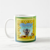 日光の黄色いヒマワリの写真フレーム コーヒーマグカップ (左)