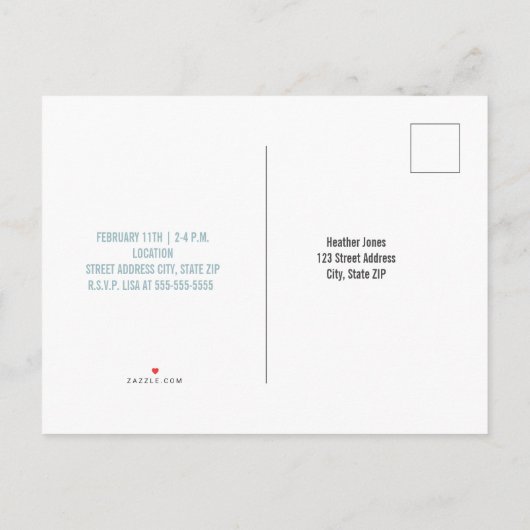 日光は青空の誕生日を曇らせます インビテーションポストカード (裏面)