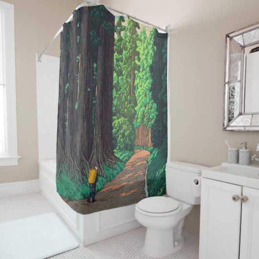 日光への道は川瀬蓮井日本の芸術 シャワーカーテン (インサイチュ)