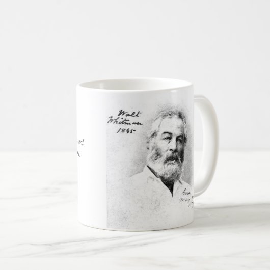 "日光への顔"のWhitmanの感動的な引用文 コーヒーマグカップ (正面右)