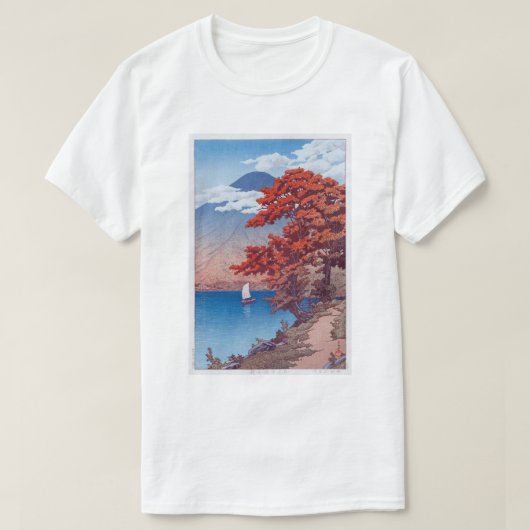日光中禅寺湖、中禅寺湖の日光、河瀬蓮井 Tシャツ (デザイン正面)