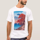 日光中禅寺湖、中禅寺湖の日光、河瀬蓮井 Tシャツ (正面)