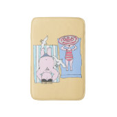 日光浴おもしろいカップル漫画海辺アート バスマット (正面縦)