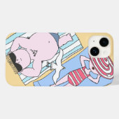 日光浴おもしろいカップル漫画海辺アート Case-Mate iPhoneケース (裏面 (横))