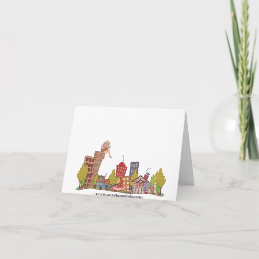 日光浴をする女性のnotecard カード (裏面)