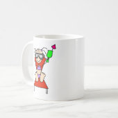 日光浴をする棒の姿のマグ コーヒーマグカップ (正面左)