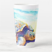 日光浴カメ6 カフェラテマグ (正面)